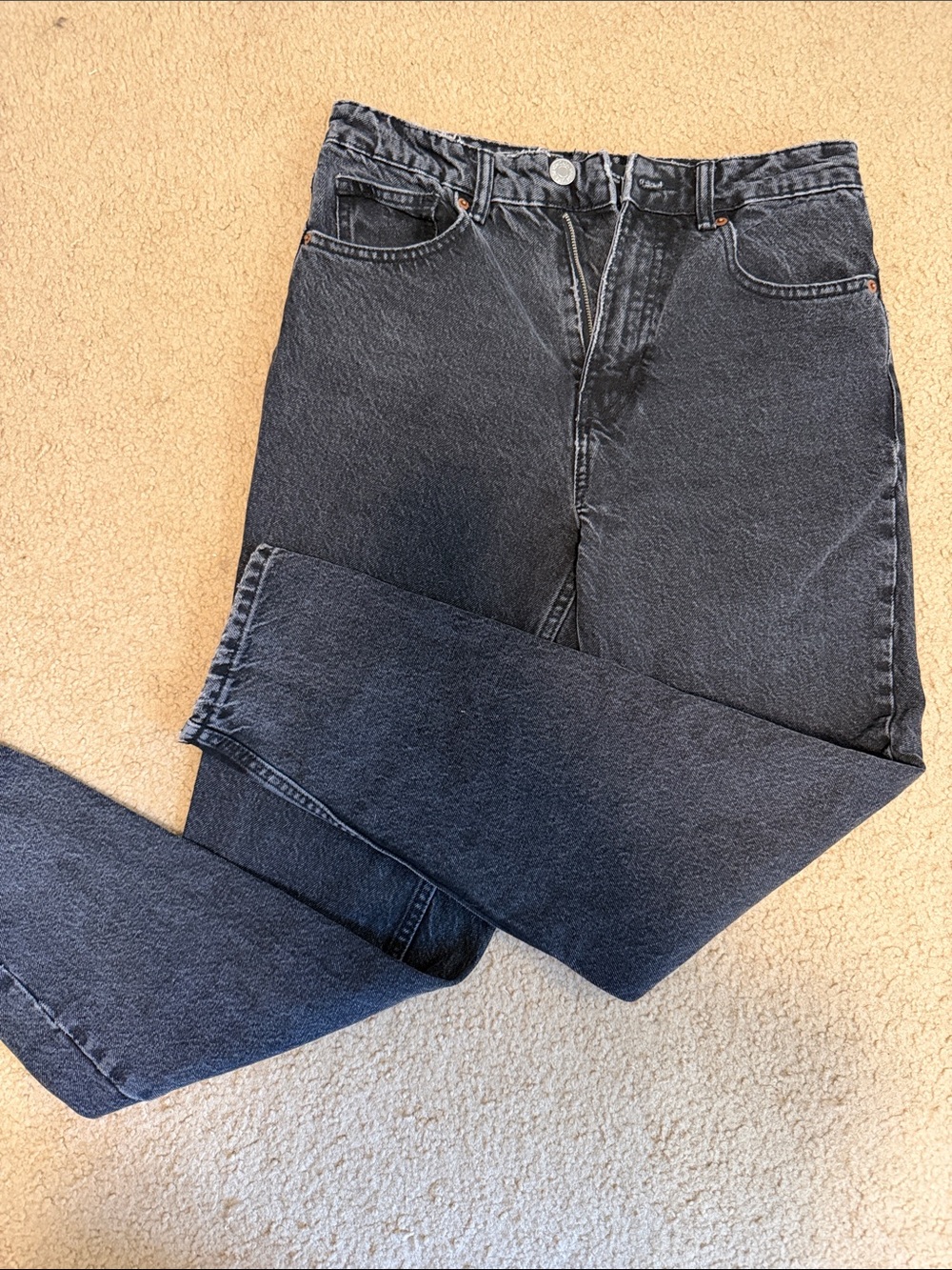 Zara Washed Black High-Rise Jeans
